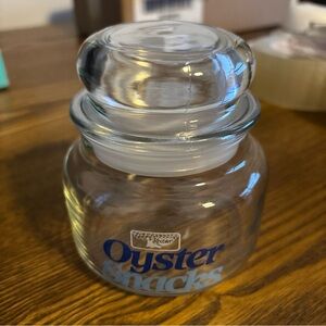 Oyster Snacks Clear Glass Storage Jar